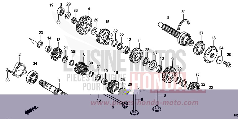 TRANSMISSION for CB600F Hornet ABS PEARL NIGHTSTAR BLACK (NHA84) from 2011